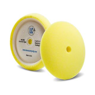 Image sur Tampon de polissage rotatif en mousse à bord arrondi Lake Country – coupe – 7 1/2", jaune