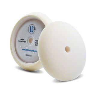 Image sur Tampon de polissage rotatif en mousse plate à bords incurvés Lake Country - 7 1/2 po, blanc doux