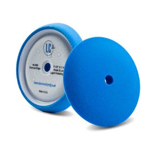 Image sur Tampon de polissage rotatif léger en mousse plate à bords incurvés Lake Country - 7 1/2", bleu