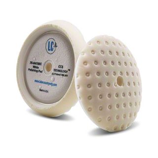 Image sur Tampon de polissage rotatif en mousse CCS à bords incurvés Lake Country - 7 1/2 po, blanc doux