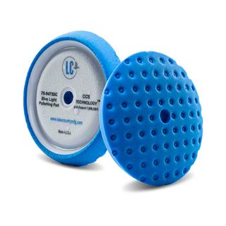 Image sur Tampon de polissage rotatif léger en mousse CCS à bords incurvés Lake Country - 7 1/2", bleu
